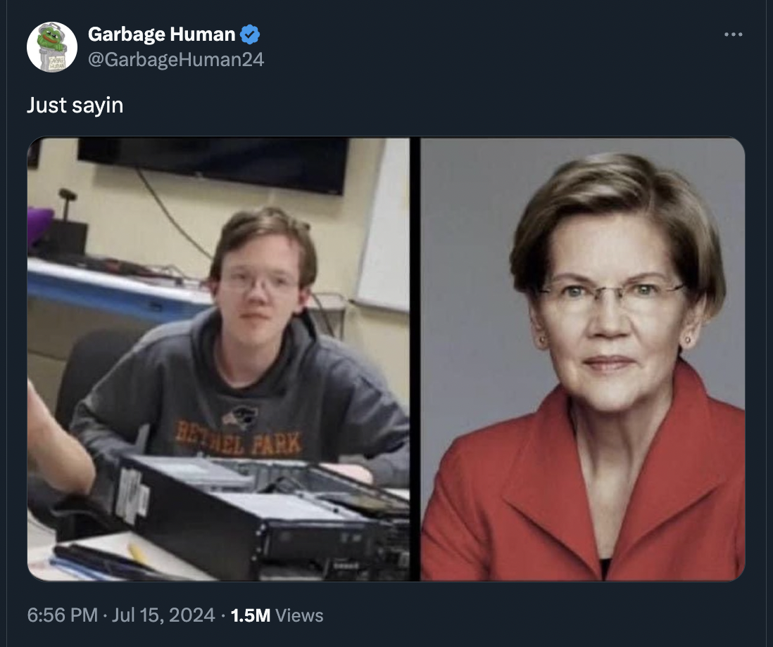 Elizabeth Warren - Garbage Human Just sayin Bethel Park 1.5M Views